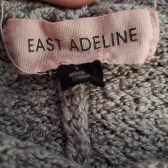 East Adeline Light Mauve Cowl Neck Sweater with Kangaroo Pocket, XL - Picture 6 of 8